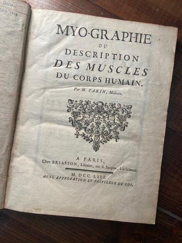 M. Tarin - MYO-GRAPHIE OU DESCRIPTION DES MUSCLES DU CORPS
