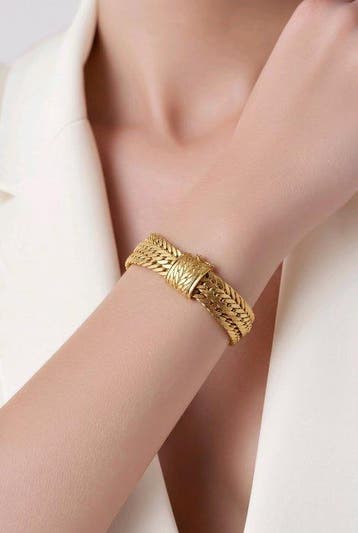 Armband - 18 karaat Geel goud, Exclusieve 18k geelgouden, Handtassen en Accessoires, Armbanden, Nieuw