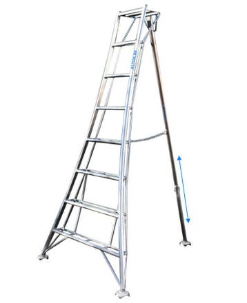 Vultur tripod ladder 240 cm met 1 poot verstelbaar, Ophalen of Verzenden, Ladder