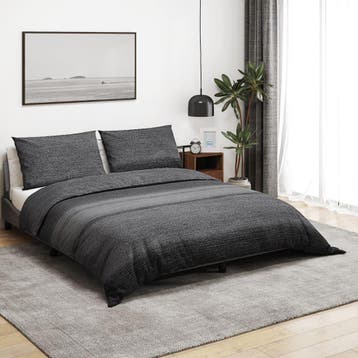 vidaXL Dekbedovertrekset 200x200 cm katoen donkergrijs, Verzenden, Nieuw
