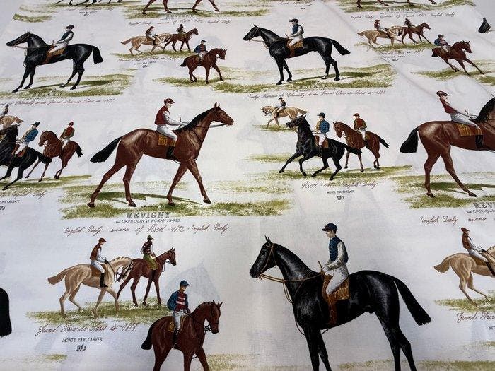 Exclusief katoenen weefsel “English Derby” – Cavalli e, Antiek en Kunst, Antiek | Tapijten, Tafelkleden en Textiel