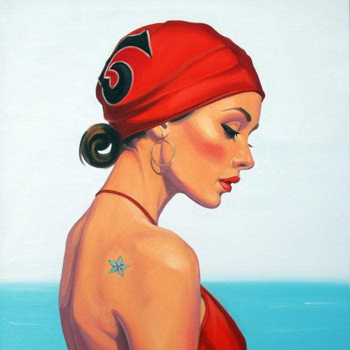 Christophe Gastaldi - Bain de soleil - XL, Antiquités & Art, Art | Peinture | Moderne