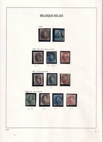 Belgique 1849/1959 - Collection dans lalbum DAVO, Gestempeld