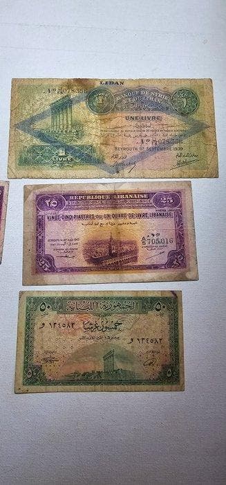 Liban. - 9 banknotes - various dates (Sans prix de réserve)