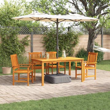 vidaXL Tuin Eettafel Set 5 st Bruin Massief Acacia Hout, Verzenden, Nieuw