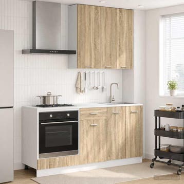 vidaXL Keukenblok LYON 5 st Sonoma Eiken Bewerkt hout, Verzenden, Nieuw