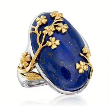 Zonder minimumprijs - Ring Zilver - 14.00ct. tw. Lapis, Nieuw