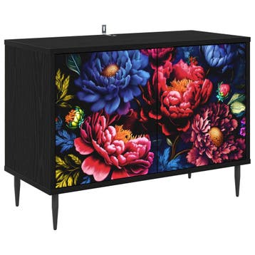 vidaXL Tv-meubel KIEL 69 x 33 x 50,5 cm Zwart eiken Bewerkt, Verzenden