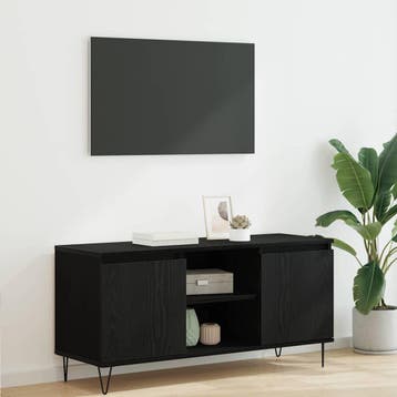 vidaXL TV Kast 104 x 35 x 50 cm Zwart Eiken Bewerkt hout, Verzenden
