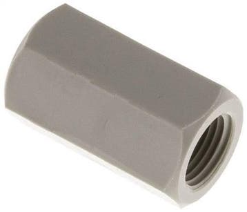 Sok G1/8'' Binnendraad Polypropyleen (PP) 10bar FDA 14mm Hex, Verzenden