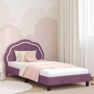 vidaXL Kinderen bedframe met hoofdboard Paars 90 x 190 cm, Verzenden, Nieuw