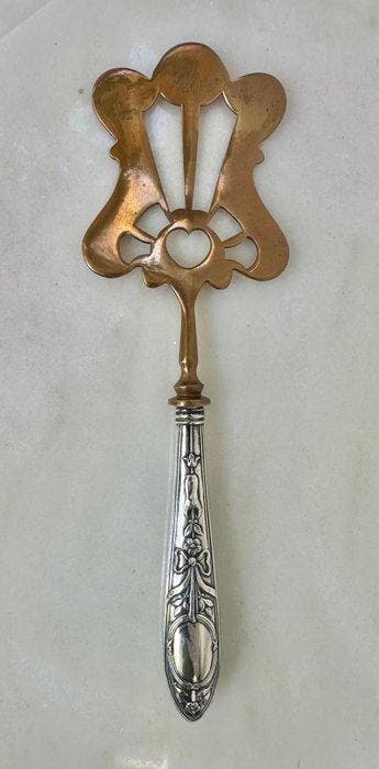 Serveur de gâteaux - argent 800 - 1850-1900 - Art nouveau, Antiquités & Art
