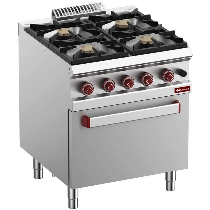 Fornuis + Oven | OPTIMA 700 | Gas | 4 Branders (4x 7kW) +, Zakelijke goederen, Horeca | Keukenapparatuur, Nieuw in verpakking