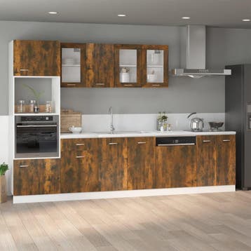 vidaXL Wastafelonderkast Lyon 80x46x81,5 cm gerookt, Verzenden, Nieuw