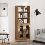 vidaXL Highboard 2 pcs Artisan Eiken Bewerkt hout, Huis en Inrichting, Kasten | Dressoirs, Verzenden, Nieuw