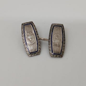 Argent - Boutons de manchette - Boutons de manchette paon -