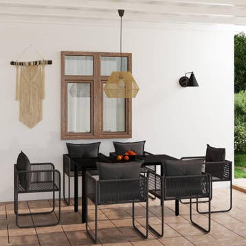 vidaXL 7-delige Tuinset zwart, Verzenden, Nieuw, Tuinset