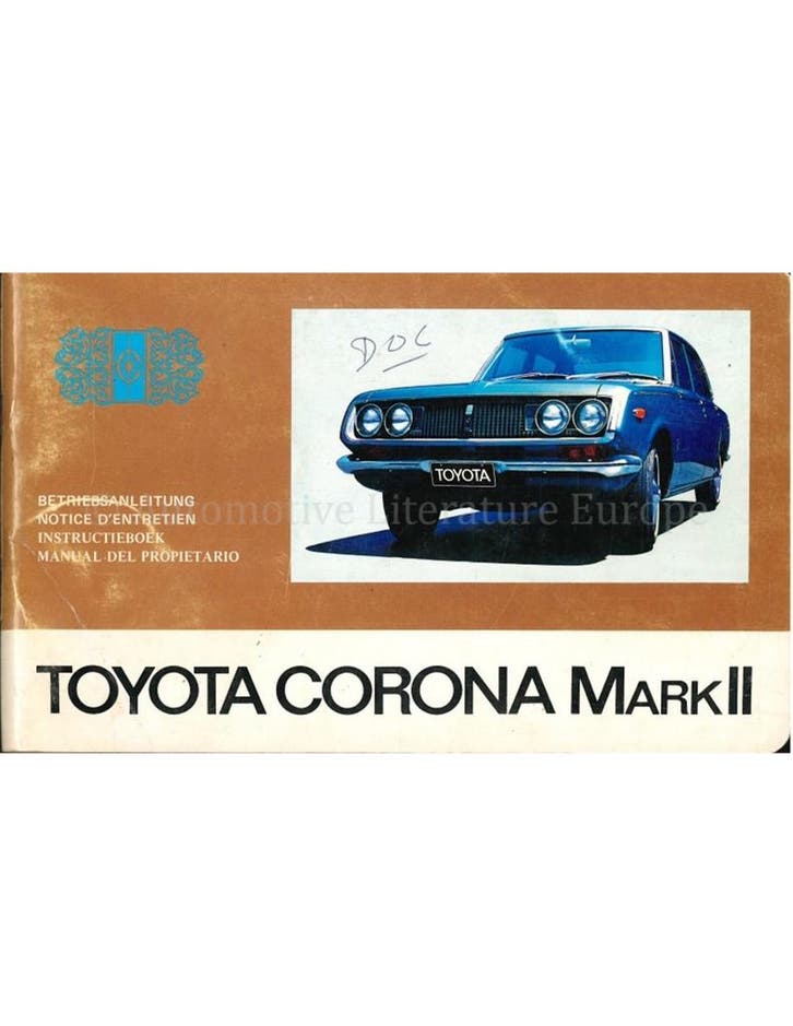 1968 TOYOTA CORONA MKII INSTRUCTIEBOEKJE, Autos : Divers, Modes d'emploi & Notices d'utilisation