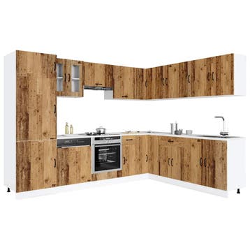 vidaXL 14-delige Keukenkastenset Kalmar bewerkt hout oud, Verzenden, Nieuw