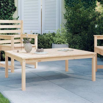 vidaXL Tuintafel 121x82,5x45 cm massief grenenhout, Tuin en Terras, Verzenden, Nieuw
