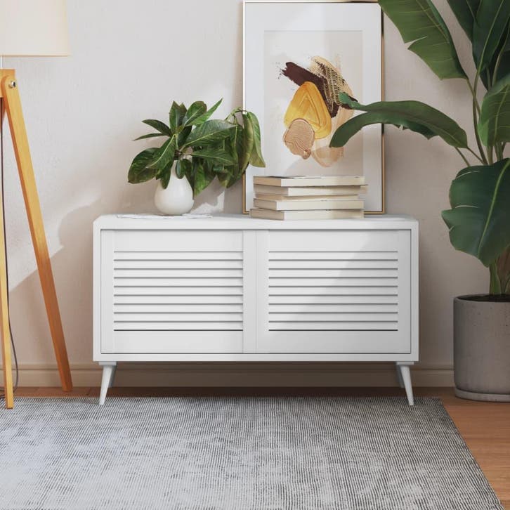 vidaXL Kastdeuren met lamellen 2 st 39,5x49,4 cm grenenhout, Doe-het-zelf en Bouw, Hang- en Sluitwerk, Nieuw, Verzenden