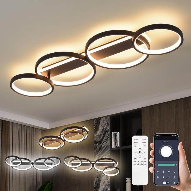 MYCUL 4-vlams LED lamp | Tweede kansje | OP = OP, Huis en Inrichting, Lampen | Plafondlampen, Zo goed als nieuw, Kunststof, Verzenden
