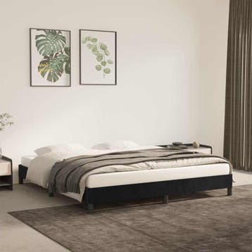 vidaXL Bedframe zonder matras 160x200 cm fluweel zwart, Verzenden