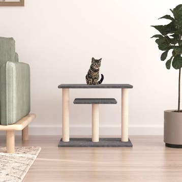 vidaXL Krabpaal met platforms 62,5 cm donkergrijs, Verzenden, Nieuw