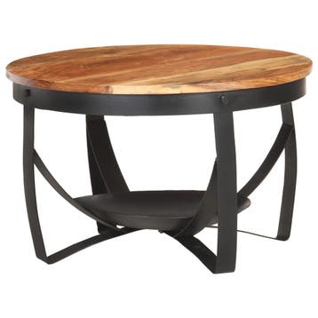 Salontafel Acacia 68cm | Retour Deal | 60% korting, 50 tot 100 cm, Verzenden, Rond, 50 tot 100 cm
