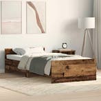 vidaXL Bedframe zonder matras 75x190 cm spaanplaat oud hout, Verzenden, Nieuw