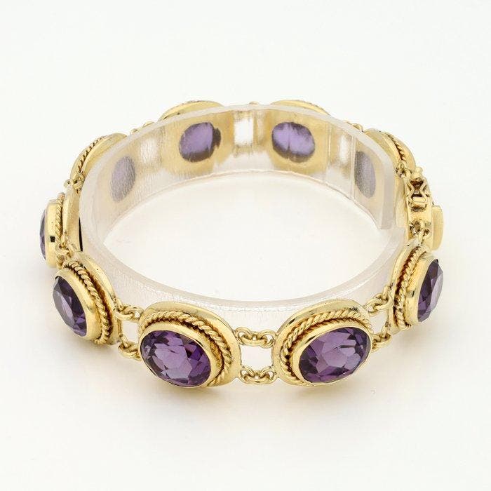 Armband - 18 karaat Geel goud - Kleurwissel korund, Bijoux, Sacs & Beauté, Bracelets