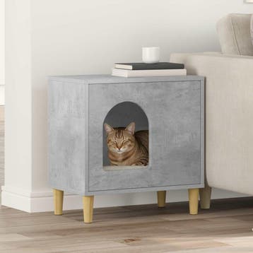 vidaXL Kattenhuis Betongrijs 51 x 30 x 52 cm Bewerkt hout, Verzenden, Nieuw