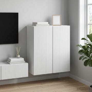 vidaXL Wandkast Wit 59 x 31 x 60 cm Bewerkt hout, Huis en Inrichting, Verzenden, Nieuw