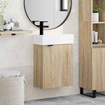 vidaXL Badkamermeubel met kraan Sonoma Eiken 45,5 x 22,5 x, Verzenden