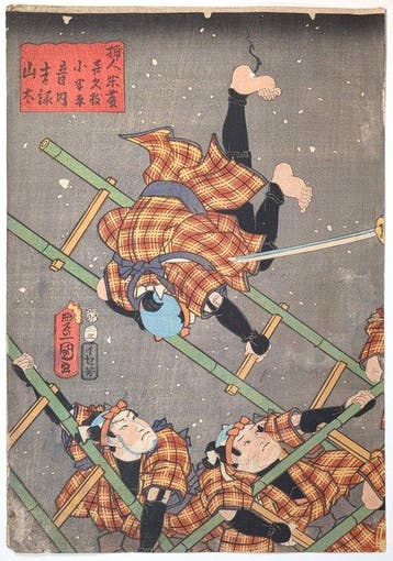 KUNISADA — De dief Inaba Kz — Zeldzaam — Japanse houtsnede