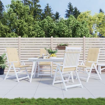 vidaXL Tuinstoelkussens 4 st hoge rug120x50x3 cm stof beige, Verzenden, Nieuw