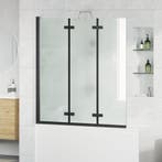 vidaXL Douche Omheining Zwart 130 x 138 cm ESG Glas en, Verzenden, Nieuw