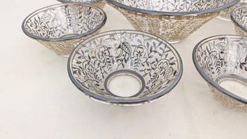 Murano - Tafelservies (7) - Glas, Zilver