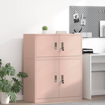 vidaXL Opbergkast Roze 90 x 40 x 40 cm Staal, Huis en Inrichting, Verzenden, Nieuw