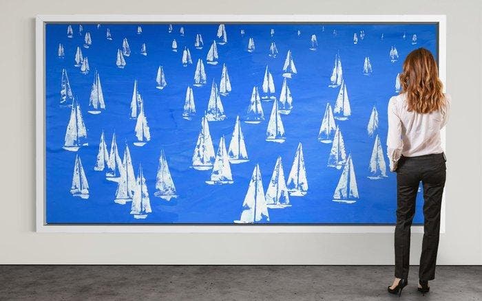 VOLHA - White sails -XXL-Hand painting, Antiek en Kunst, Kunst | Schilderijen | Modern