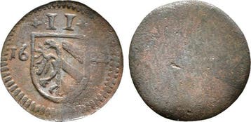 Einseitiger Kipper 2 Pfennig 1622 Nuernberg Stadt:, Verzenden