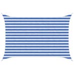 vidaXL Zonneschaduwzeil Blauw en Wit 2 x 3,5 m HDPE, Tuin en Terras, Verzenden, Nieuw