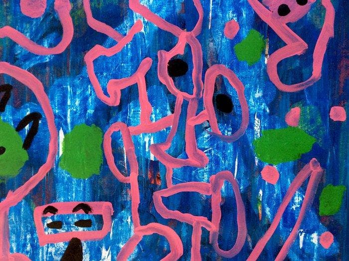 Ralf Altrieth - Enfant éternel - XXL, Antiquités & Art, Art | Peinture | Moderne