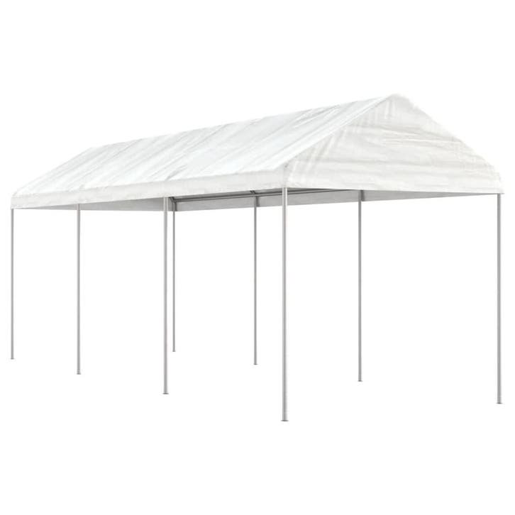 vidaXL Prieel met dak 6,69x2,28x2,69 m polyetheen wit, Jardin & Terrasse, Tonnelles, Envoi