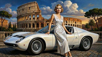 CREATIVE_HUB - Colusseum and great Lamborghini Miura in tour, Nieuw