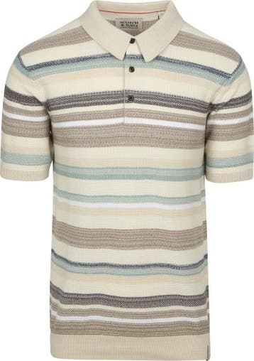 Scotch And Soda Knitted Polo Beige maat Maat 52/54 (L) Heren, Verzenden
