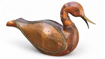 sculptuur, Anatra decorativo in legno - 15 cm - met