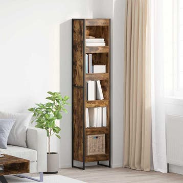 vidaXL Boekenkast 40 x 30 x 189,5 cm Bewerkt hout Rook Eik, Huis en Inrichting, Verzenden, Nieuw