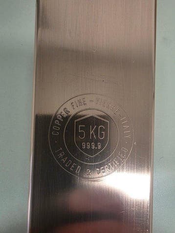 5 kilograms - Cuivre .999 (Sans prix de réserve)