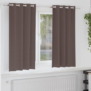 vidaXL Blackout Gordijnen met Ringen 2 st Donkerbruin 175 x, Verzenden, Nieuw
